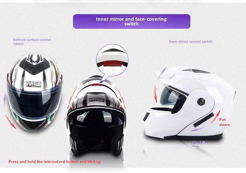 Casque de moto électrique à double lentille pour hommes et femmes, quatre saisons, Bluetooth, tendance et cool_voghion.com
