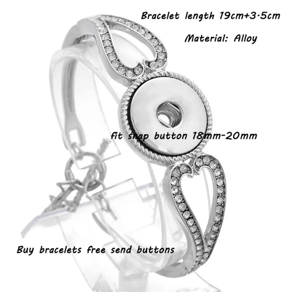 Bracelets à breloques Bouton-pression Bijoux Bracelet Bracelet en métal réglable Interchangeable Couleur mixte Envoi gratuit_voghion.com