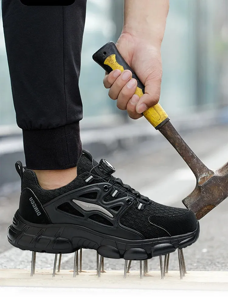 Rotating Button Mens Womens Steel Toe Plus Size 47 48 Work Sports Shoes Protective Safety Boots 250226_voghion.com