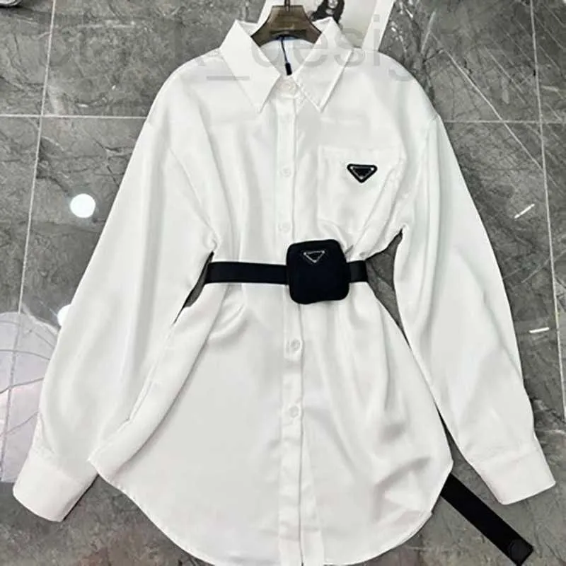 Rochii de bază și ocazionale Designer Breve Bluză Pentru femei Designer Triunghi Letter Cămăși Topuri Sifon de calitate Femei_voghion.com