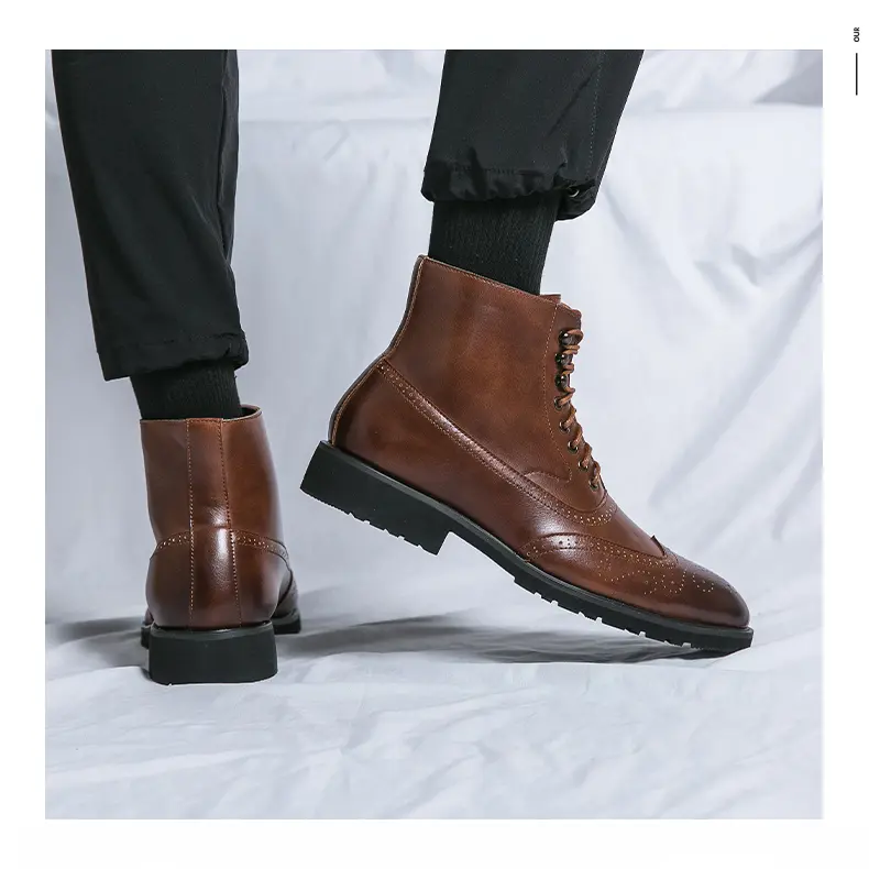 Chaussures de sport antidérapantes pour hommes, chaussures décontractées à plateforme rehaussante, chaussures tendance pour papa_voghion.com