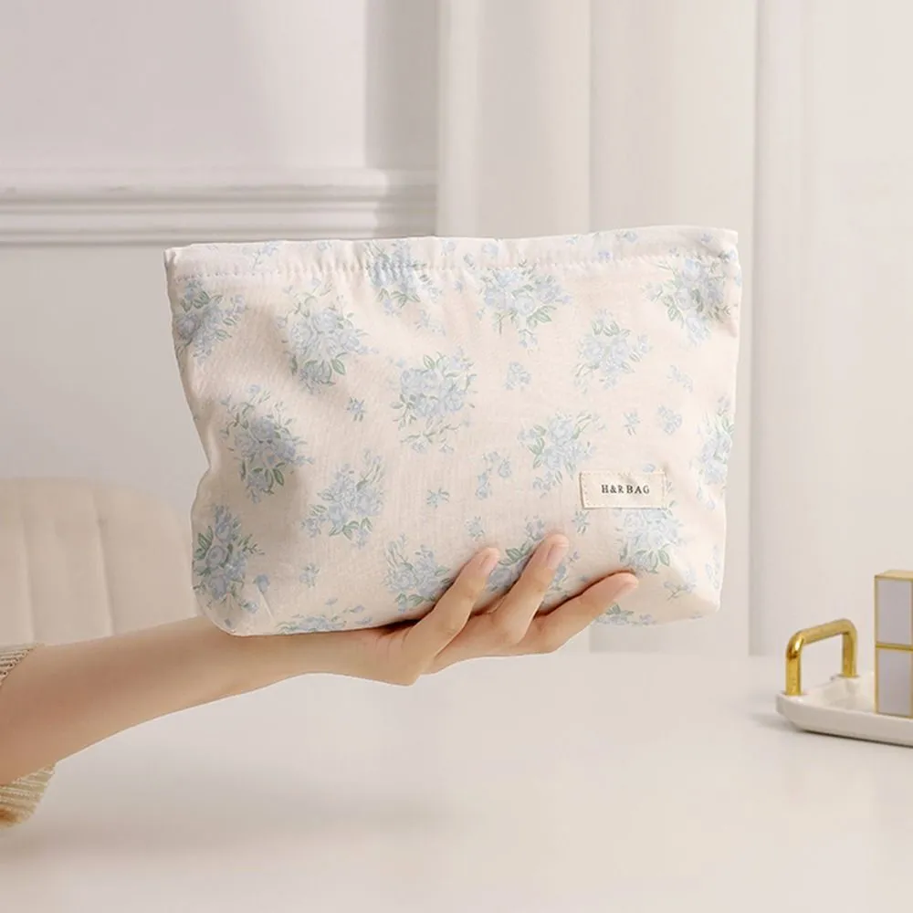 Trousse de rangement multifonction à imprimé floral, grande capacité, idéale pour le maquillage ou les voyages_voghion.com