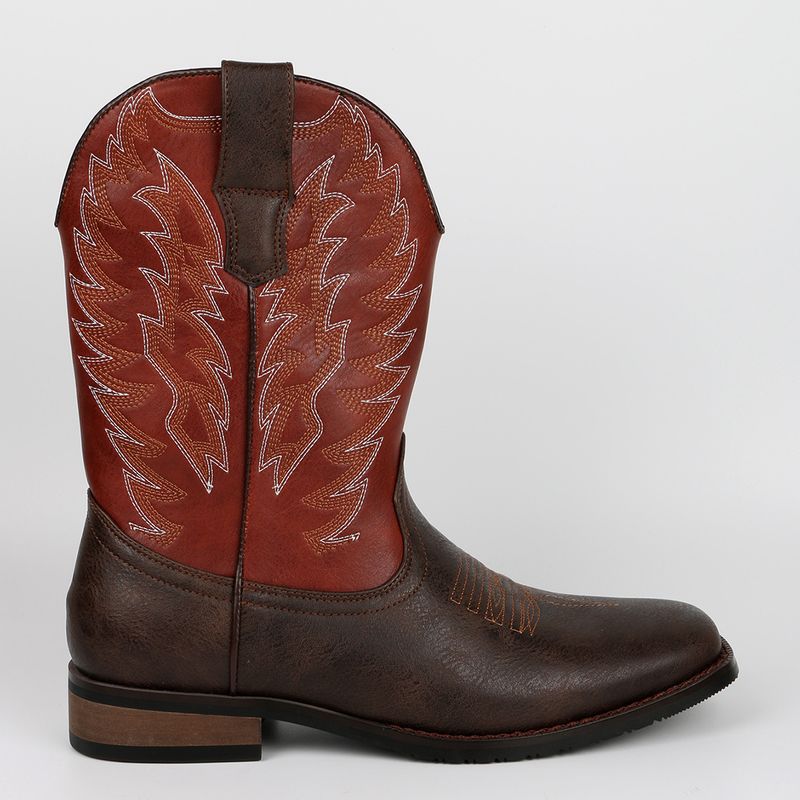 Herren Western Cowboystiefel im Retro-Stil mit gebratenem Straßenritter-Stil_voghion.com
