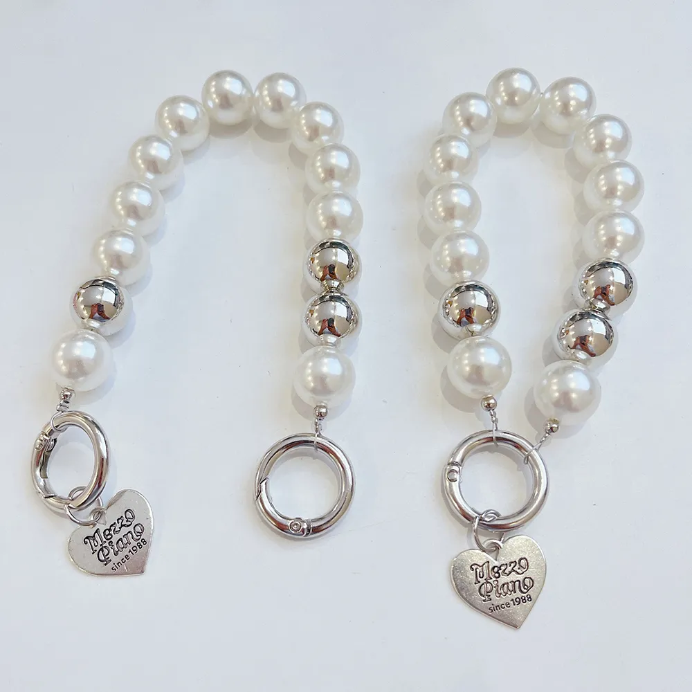 INS Fashion Beaded Lanyard Anti-Lost Bracelet For Mobile Case Wrist Strap Car Keychain Cute Phone Charm_voghion.com