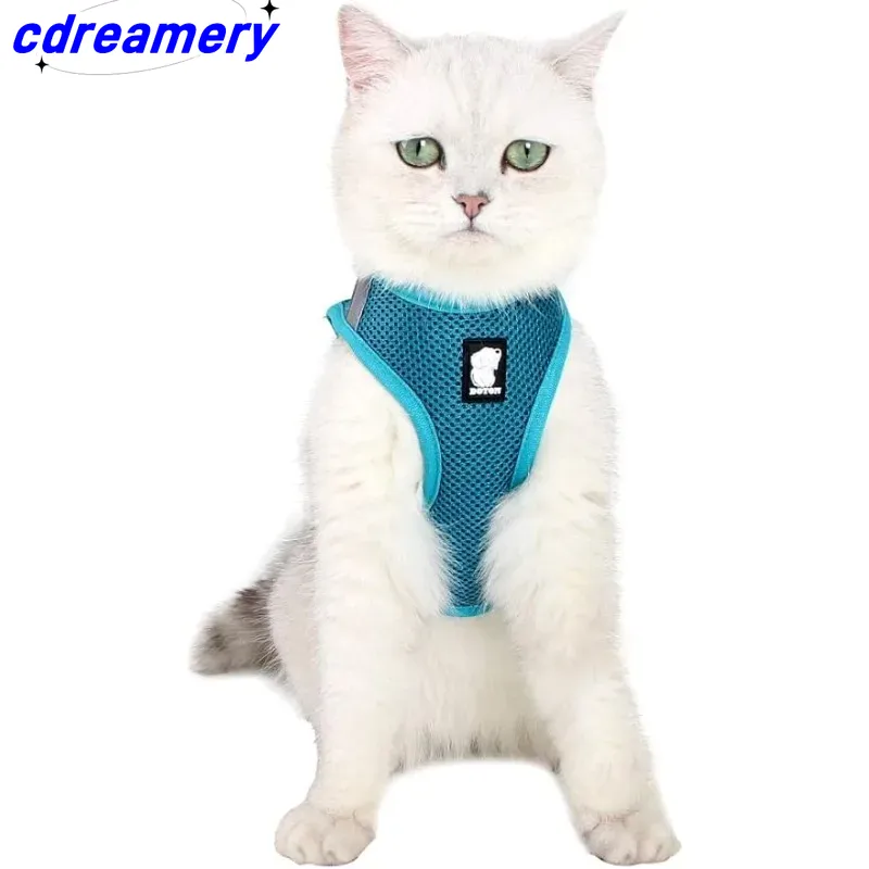 Arnés para gatos, correa de malla suave, transpirable, reflectante, ajustable, para pasear perros y gatitos, accesorios para gatos._voghion.com