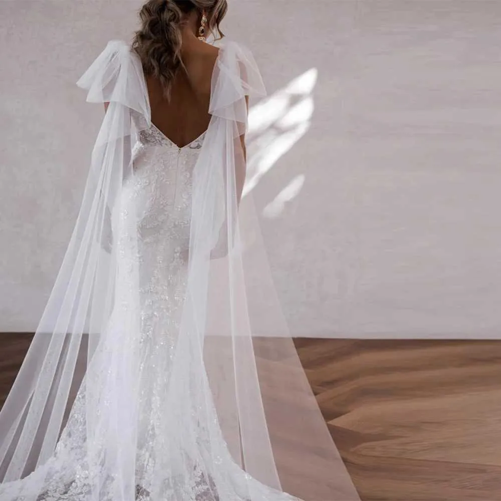 Hair Jewelry Womens Cape 1 Pair Bridal Wings Wedding Veil Removable Sleeve Shoulders Cover Shawl Bride Party Accessories_voghion.com