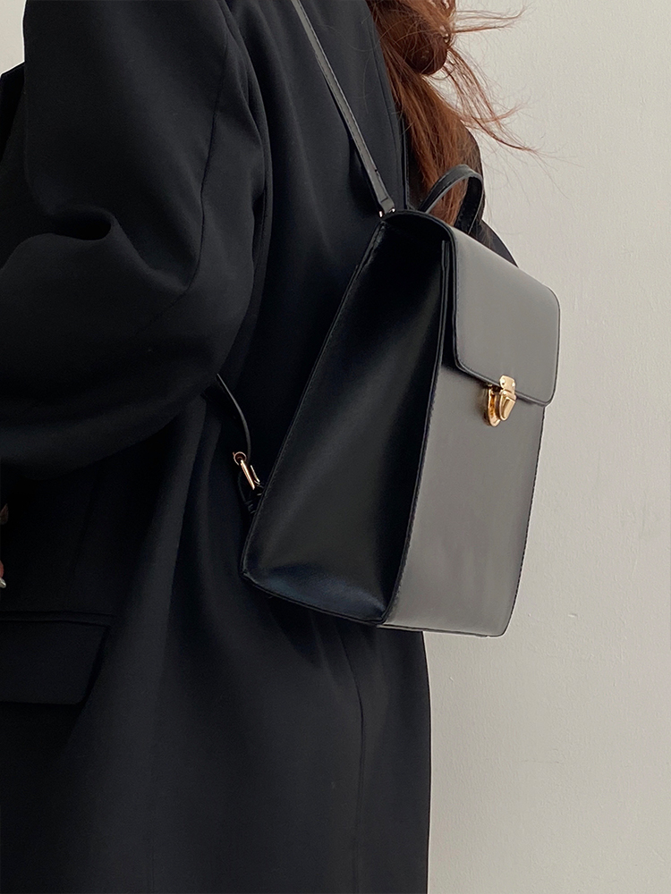Borsa a doppia spalla, zaino JK, nicchia, nero, college femminile semplice stile giapponese, nero versatile_voghion.com