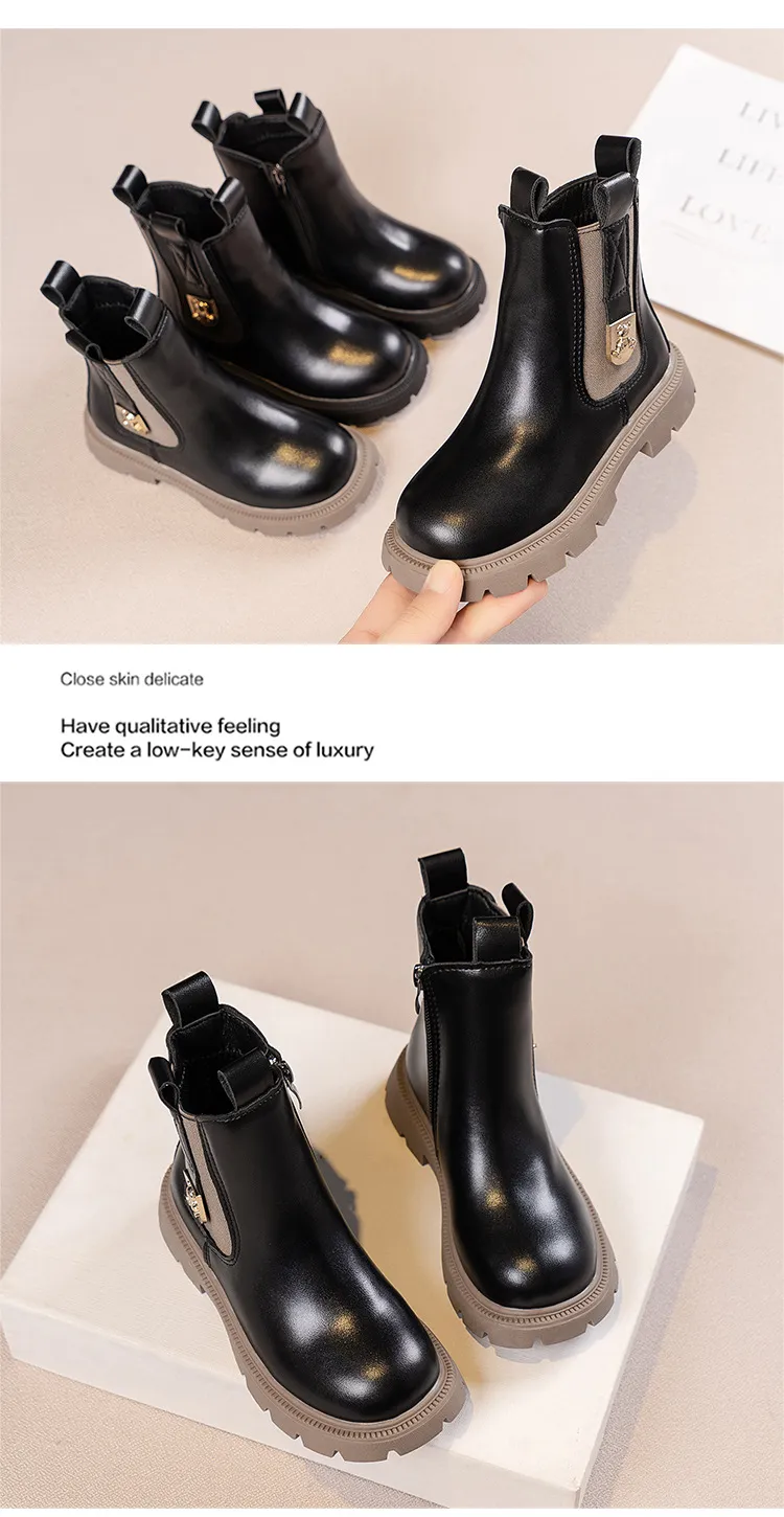 Chaussures pour filles et enfants, mode automne-hiver, pour tout-petits, britanniques, chaudes, imperméables, bottines pour garçons, Happysteps, tailles_voghion.com