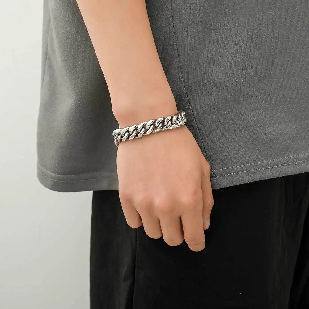 Zircon Cuban Chain Bracelet For Men Gold Plated Dragon Bangle_voghion.com
