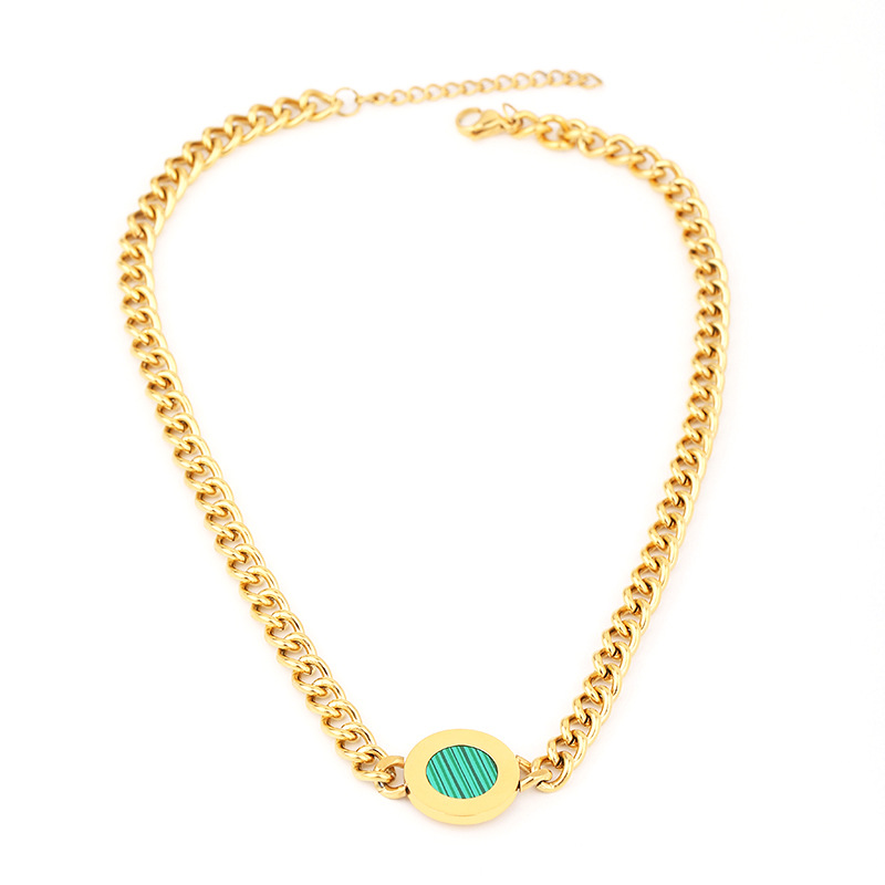 Gute Nuovo Set di Gioielli Geometrici Rotondi in Acciaio Inox con Catena Cubana, Collana, Bracciale, Orecchini e Anello per Donna_voghion.com