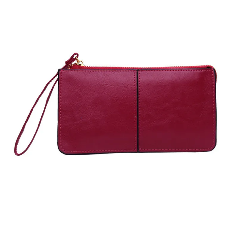Yogodlns Fashion Solid Color Wallet Female PU Leather Handbag Long Zipper Clutch Card Holder Coin Purse Multi-layer_voghion.com
