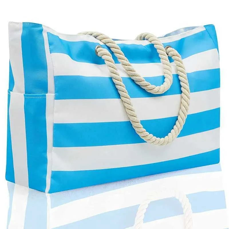 Waterdichte strandtas voor dames grote schoudertas met rits_voghion.com