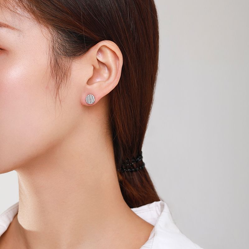 Sterling Silver Zircon Stud Earrings For Women Wedding Party Gift_voghion.com
