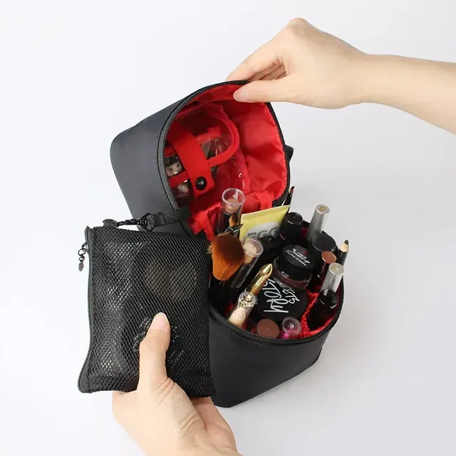 Trousse de maquillage en nylon de grande capacité pour femmes, trousse de voyage portable pour cosmétiques_voghion.com