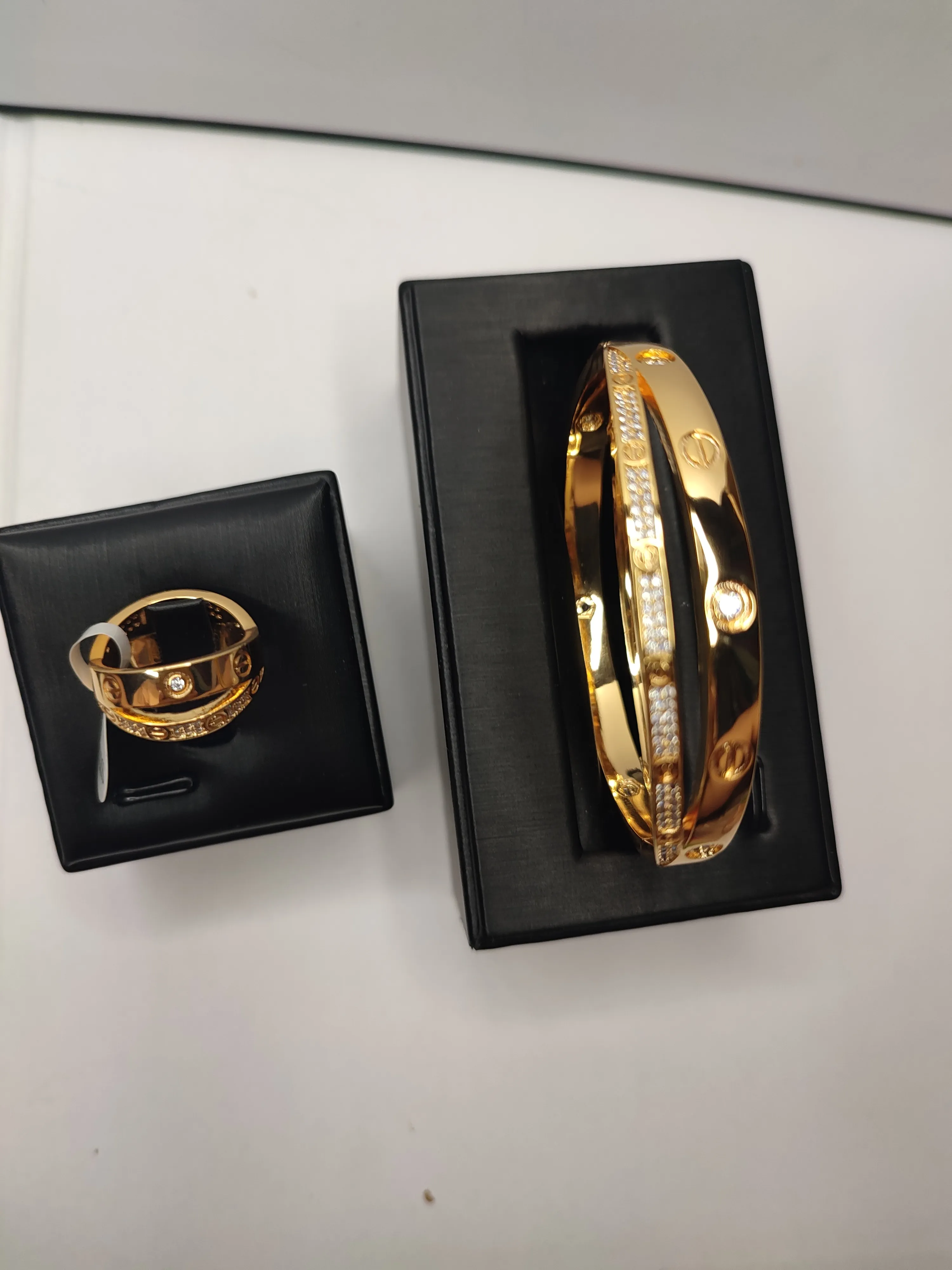 bracciale a catena da donna per donna oro angolo due colori sovrapposti gioielli di design donna argento set diamante semplice uomo coppia_voghion.com