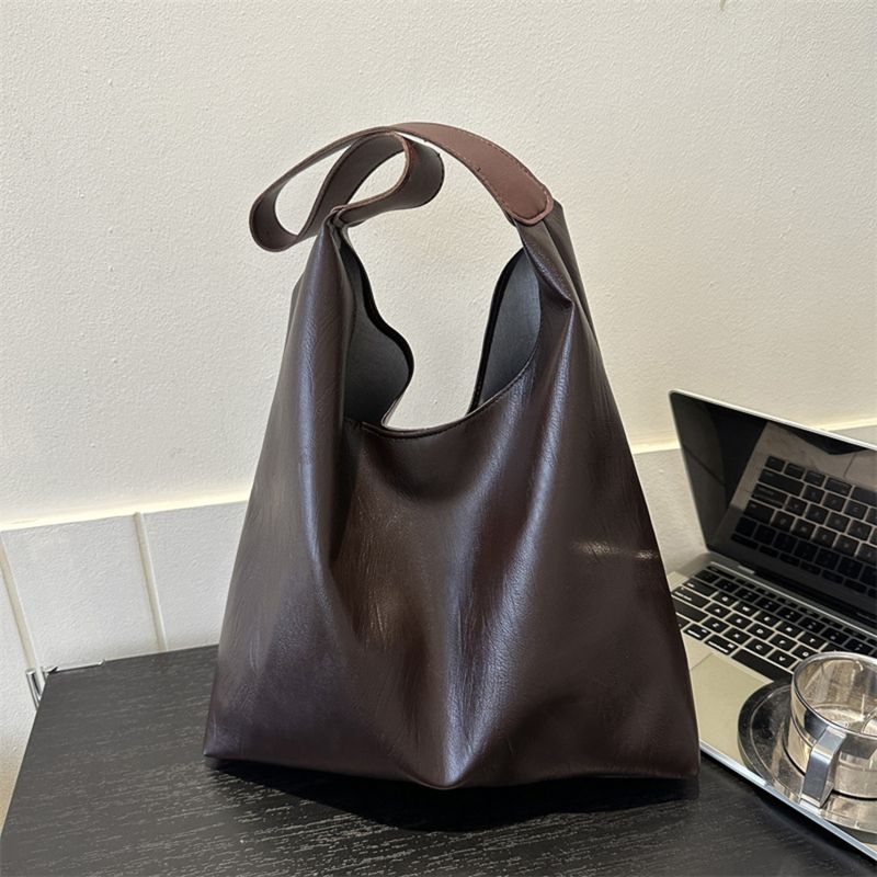 Weiche PU-Lederqualität Unterarmtasche Vintage Umhängetasche Pendler Grosse Handtasche Damen Vielseitige Tragetasche_voghion.com
