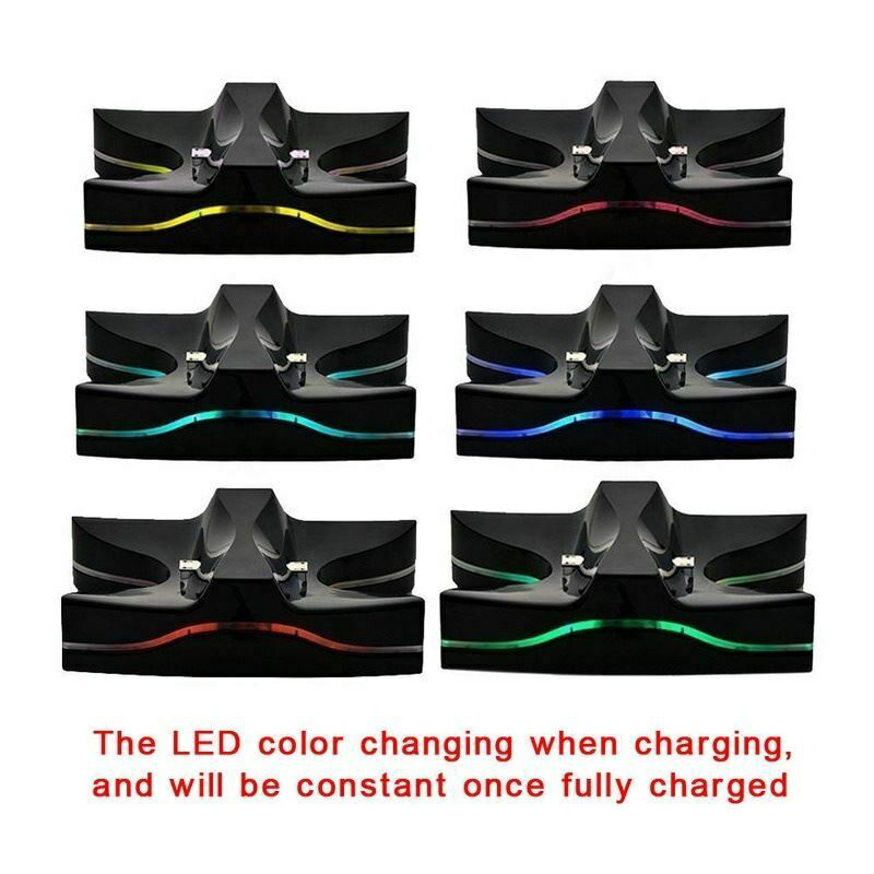 Charging Dock Station Colorful Charging stand Charger Stand Fast for PS4 Controller LED DC 5V Dual Controllers Powered byconsole_voghion.com