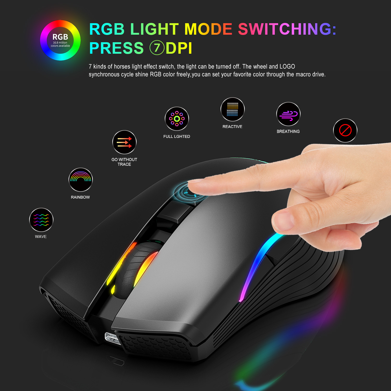 T26 2.4G RGB glowing wireless TYPE-C rechargeable interface seven button gaming mouse hot selling_voghion.com