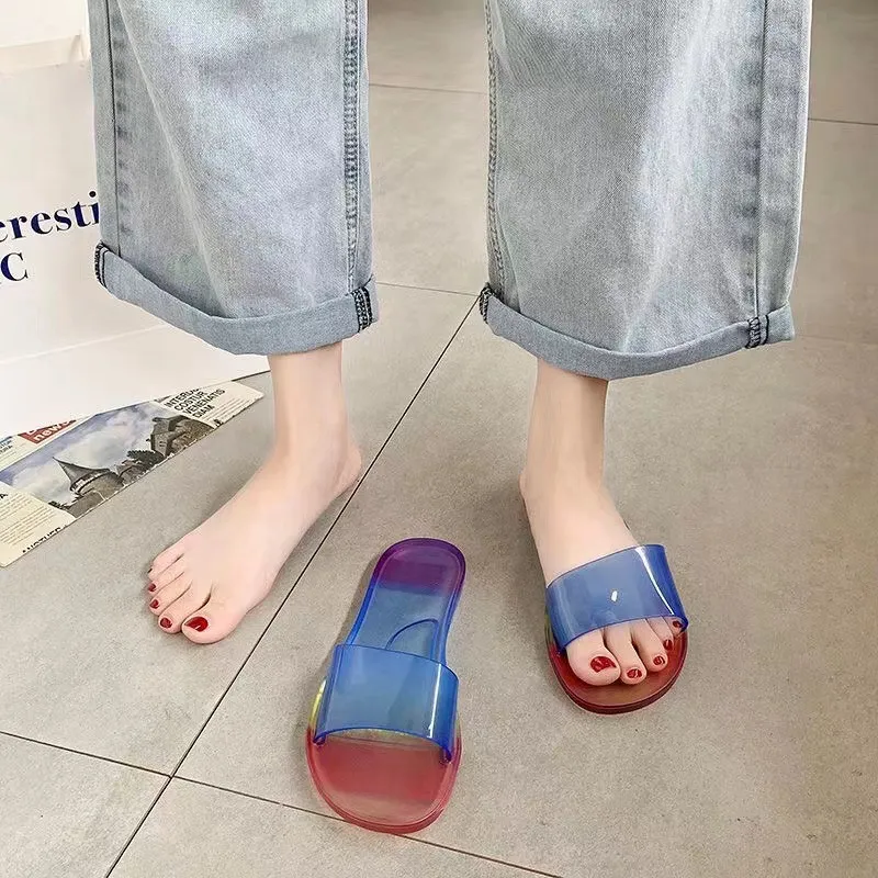 Women's Crystal Summer Large New Size Fashion Jelly Outwear Casual Home Couple Slip And Anti Odor Slippers Lhshoe_voghion.com
