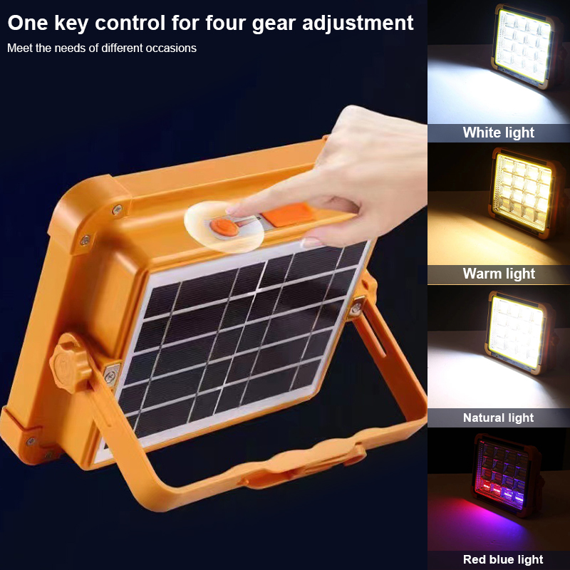 Luce solare a LED, faretto solare portatile, lanterna da campeggio ricaricabile, 4 modalità per la pesca all'aperto, lampada da tenda impermeabile_voghion.com