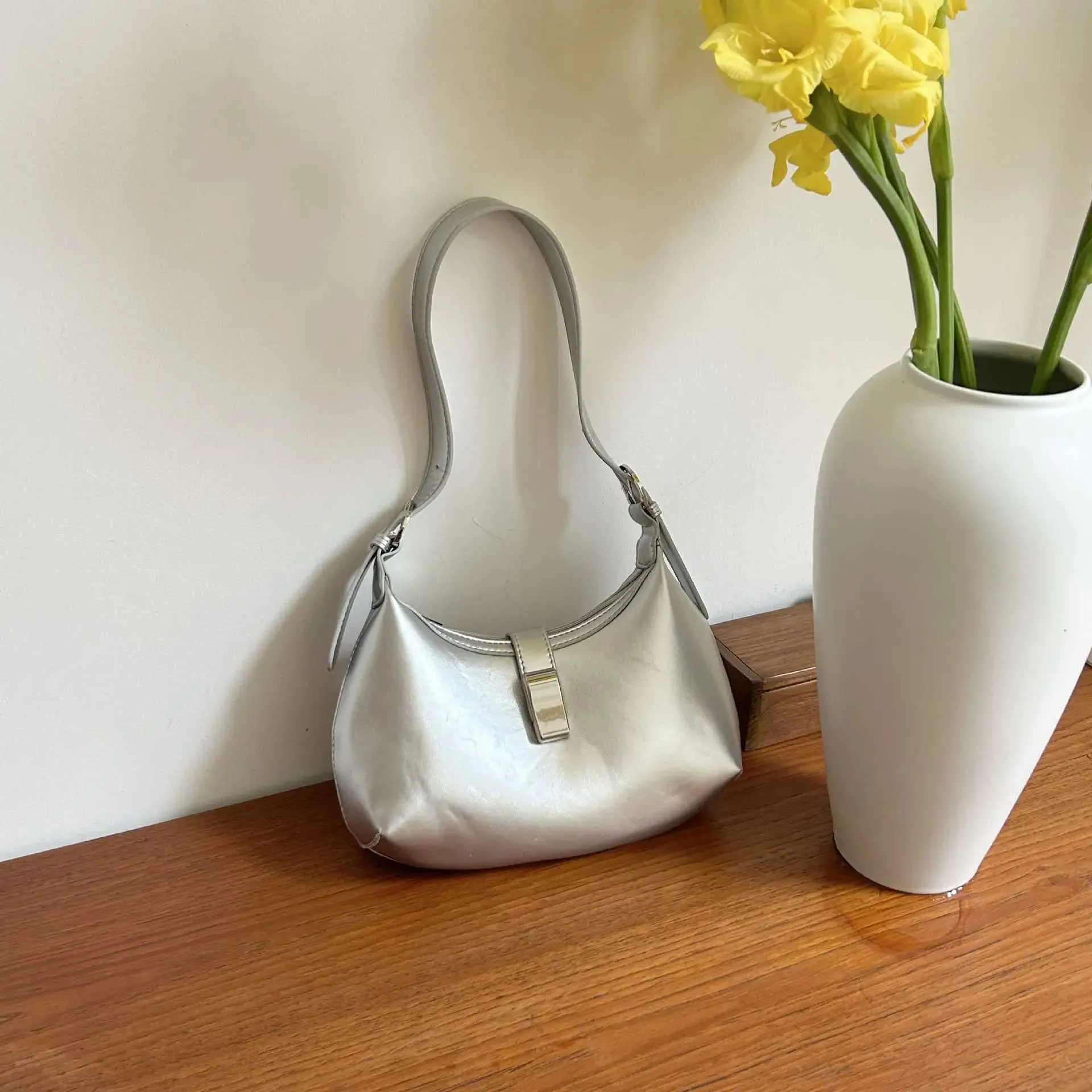 Borsa a mano da donna con design alla moda, in pelle solida, con tracolla, grande capacità, da donna, per pendolari_voghion.com