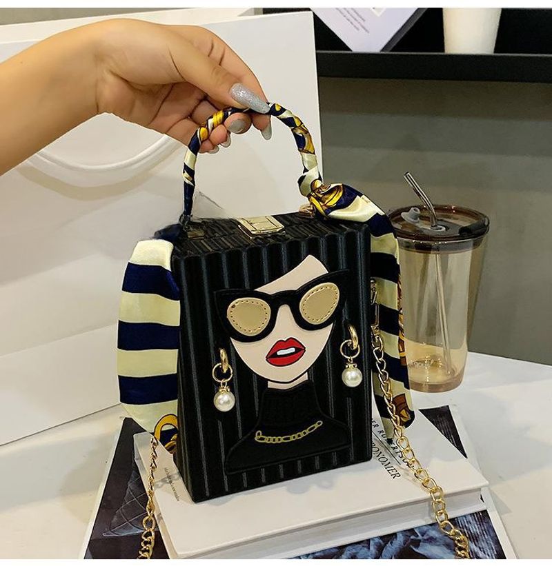 2023 grenzüberschreitende neue Box-Dinner-Tasche personalisierte Nischen-Graffiti-Handytasche Retro-Kette Handytasche_voghion.com