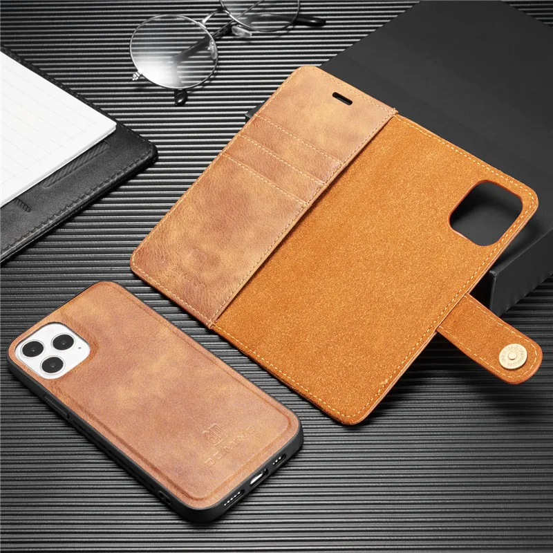 Detachable Magnetic Leather Phone Case for IPhone 15 12 13 11 14 Pro Max XS XR X SE 2022 8 7 Plus Wallet Card Holder_voghion.com
