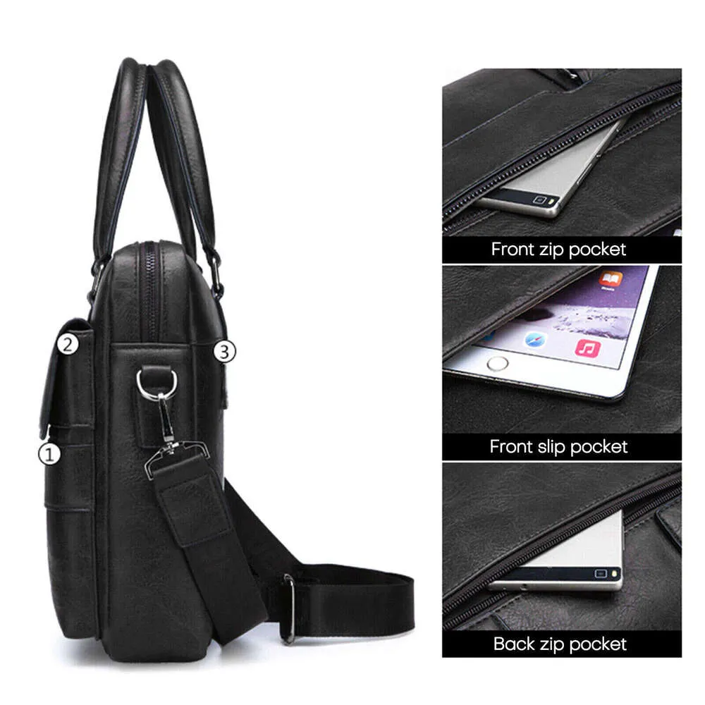 Neu Männer Aktentasche Klassische Retro Pu Leder Business Handtasche Satchel Männlichen Umhängetasche_voghion.com