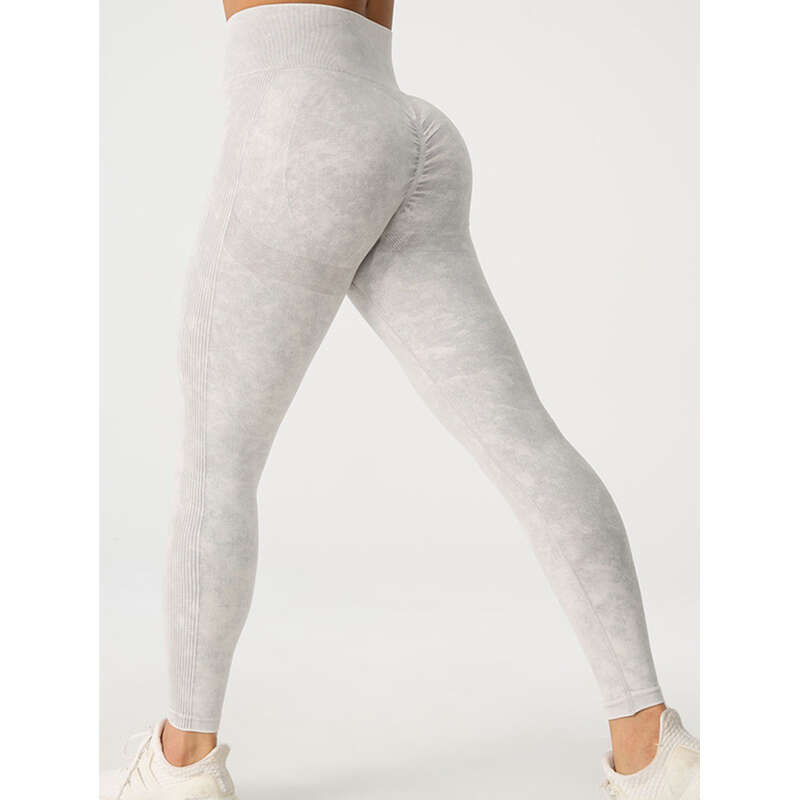 Sømløs Peach Yoga Højtalje, Hip Lift Fitness Dame Running Sports Strambukser_voghion.com