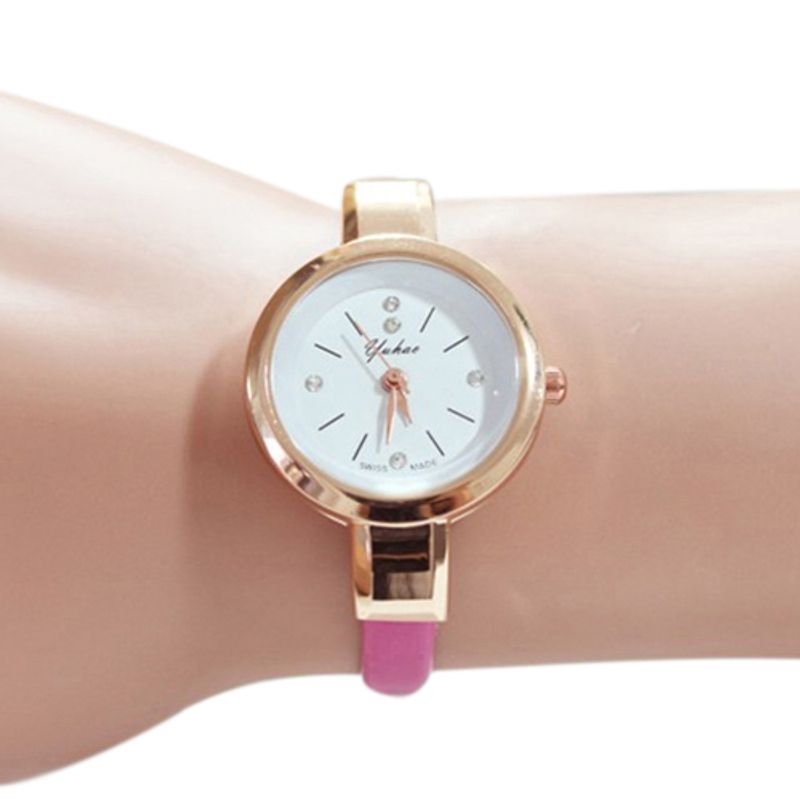 Yamaler - Orologio da polso analogico al quarzo con cinturino sottile e sottile in ecopelle con strass da donna_voghion.com