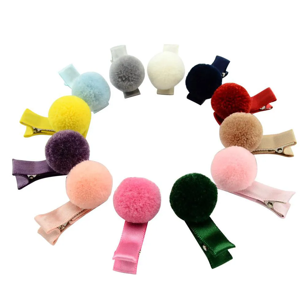 Filles Style Coréen Ins Jolies Épingles À Cheveux De Fête Enfants Couleur Bonbon Boule De Fourrure Kawayi Clips Tout-Petits Accessoires De Cheveux_voghion.com