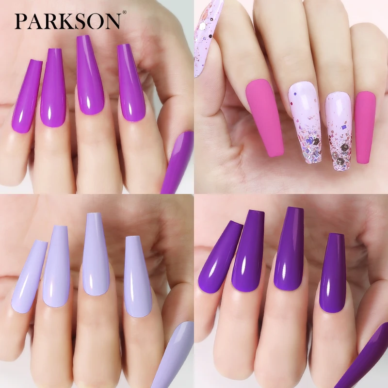 Parkson Purple Series Nail Gel Polish Soak Off UV LED Semi Permanent Color Gel DIY Nail Gel Varnish Base Top Coat Nail Art Gel_voghion.com