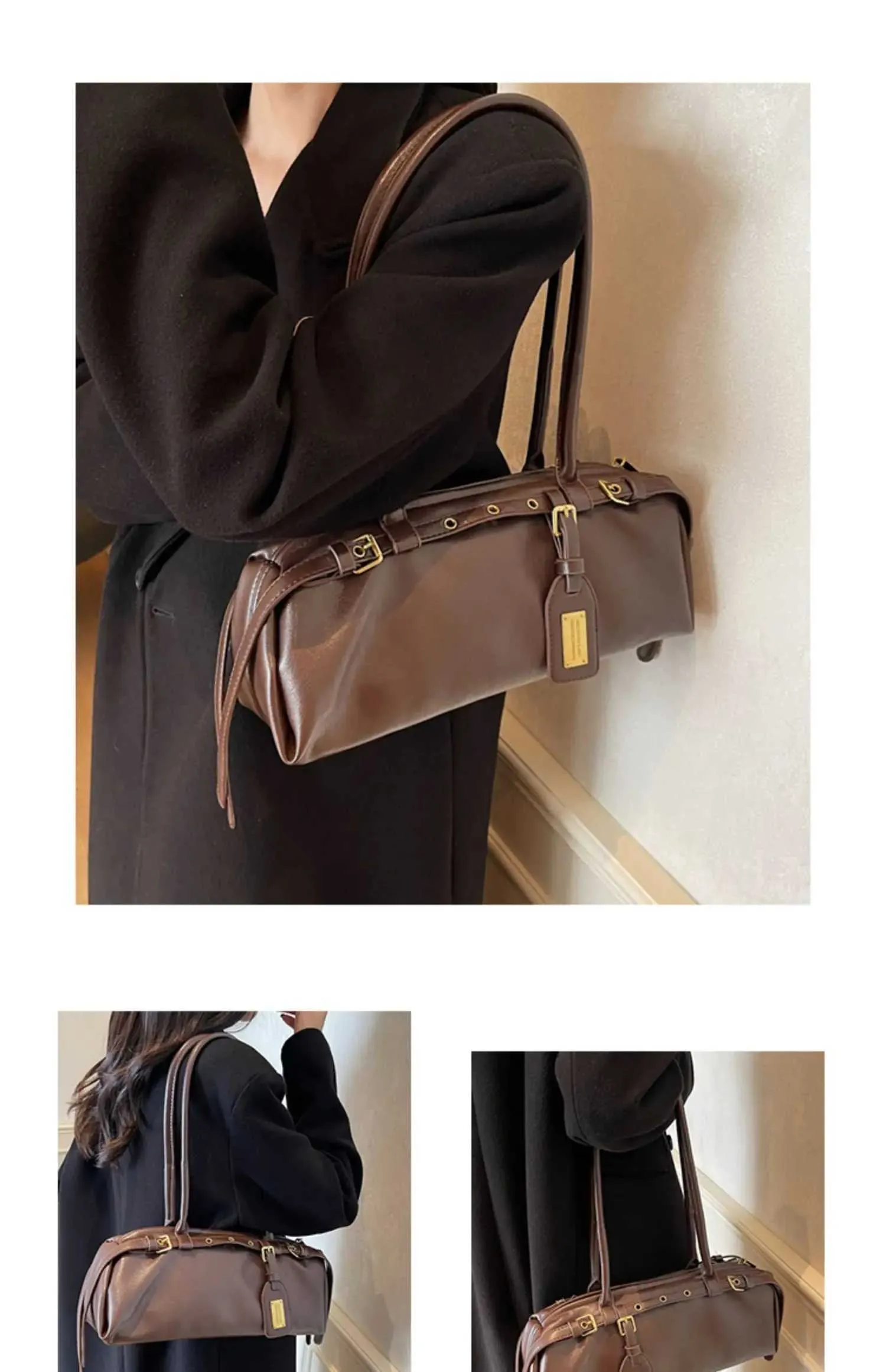 Pu-Kissentaschen für Frauen, einfarbig, weiches Leder, Schultertasche für Damen, vielseitige Schulranzen, Unterarmtaschen für Damen_voghion.com