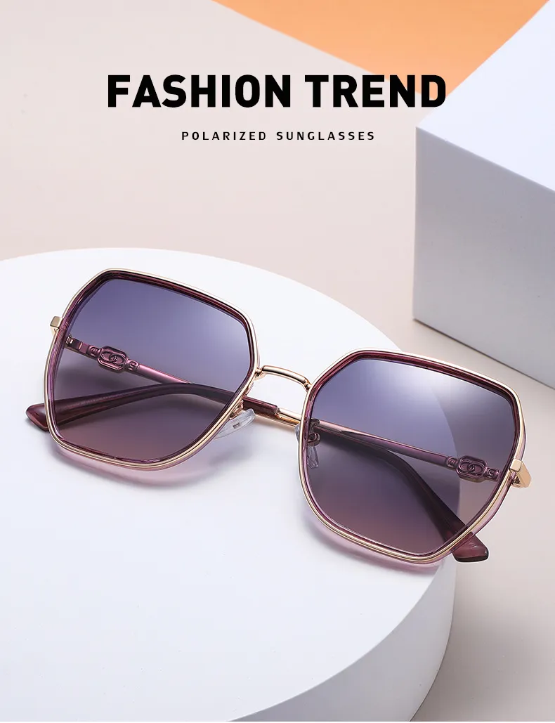 Sonnenbrille HD polarisierte Sonnenbrille für Frauen TR90 Trend Ins Net Rot Gleicher Absatz Große Unregelmäßige Linsen Brille Weiblich_voghion.com