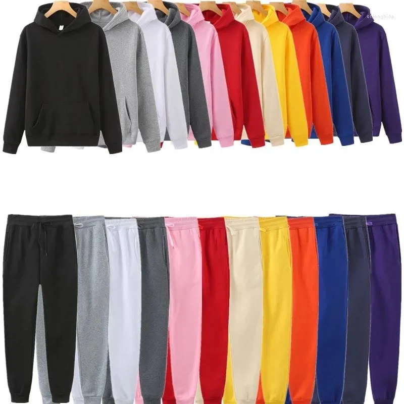 Completo felpa con cappuccio e pantaloni della tuta da uomo - Felpa con cappuccio senza maniche semplice per abbigliamento sportivo e casual_voghion.com