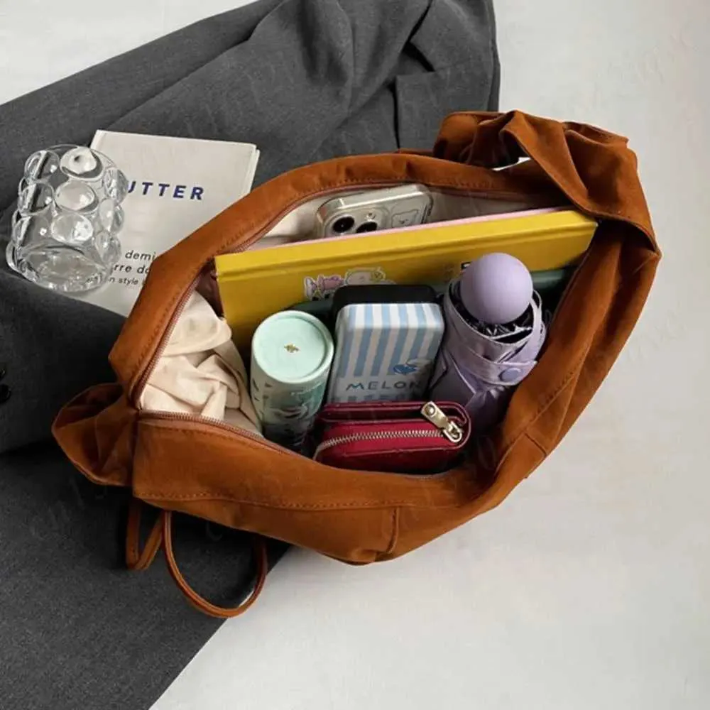 Borsa a mano piccola Hobo Tote multitasche in pelle scamosciata da donna con tracolla regolabile, borsa a mezzaluna, mini pochette a tracolla_voghion.com