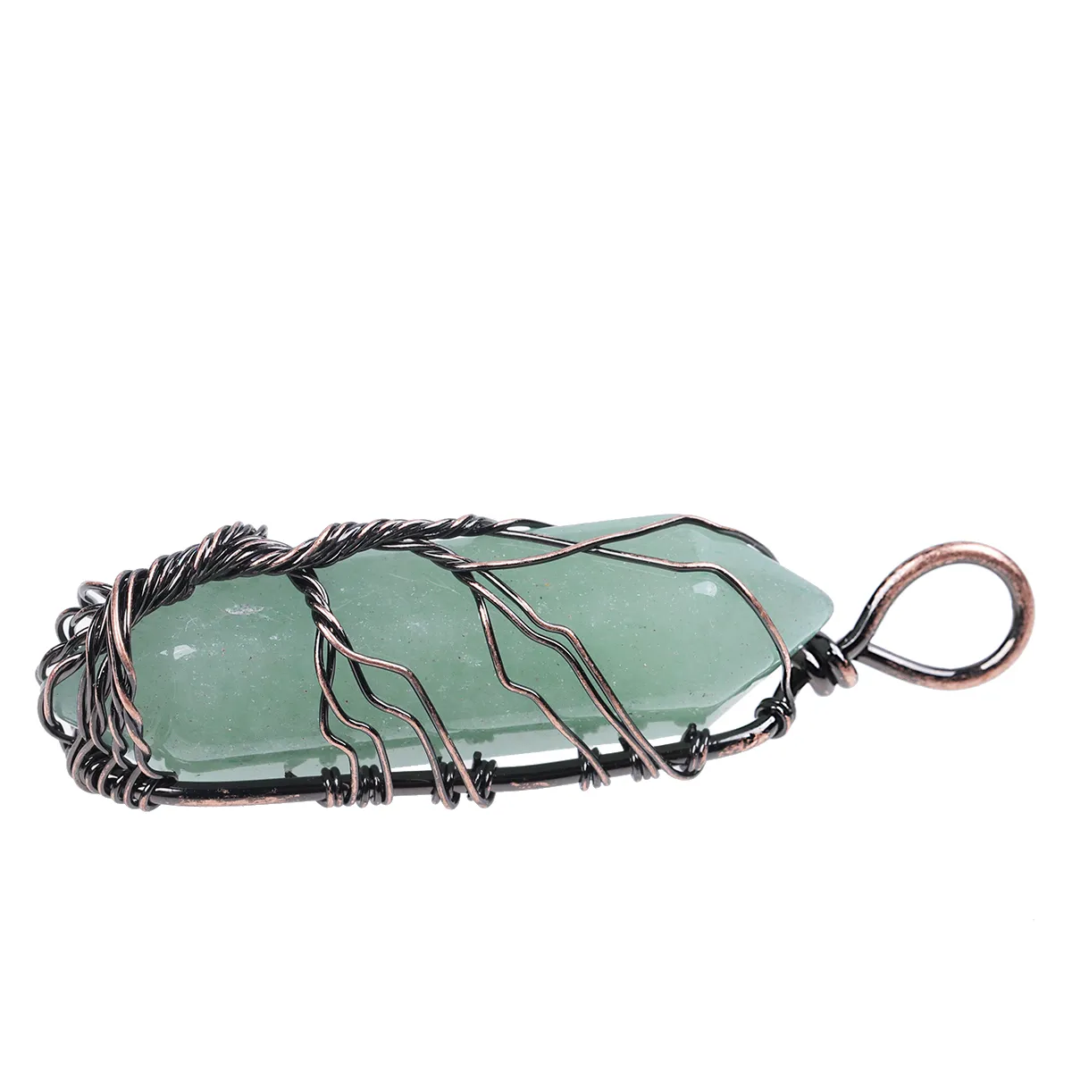 Collane con ciondolo in ametista naturale, pietra di cristallo curativa Reiki, colonna esagonale, bacchetta a doppia punta, collana fai da te_voghion.com