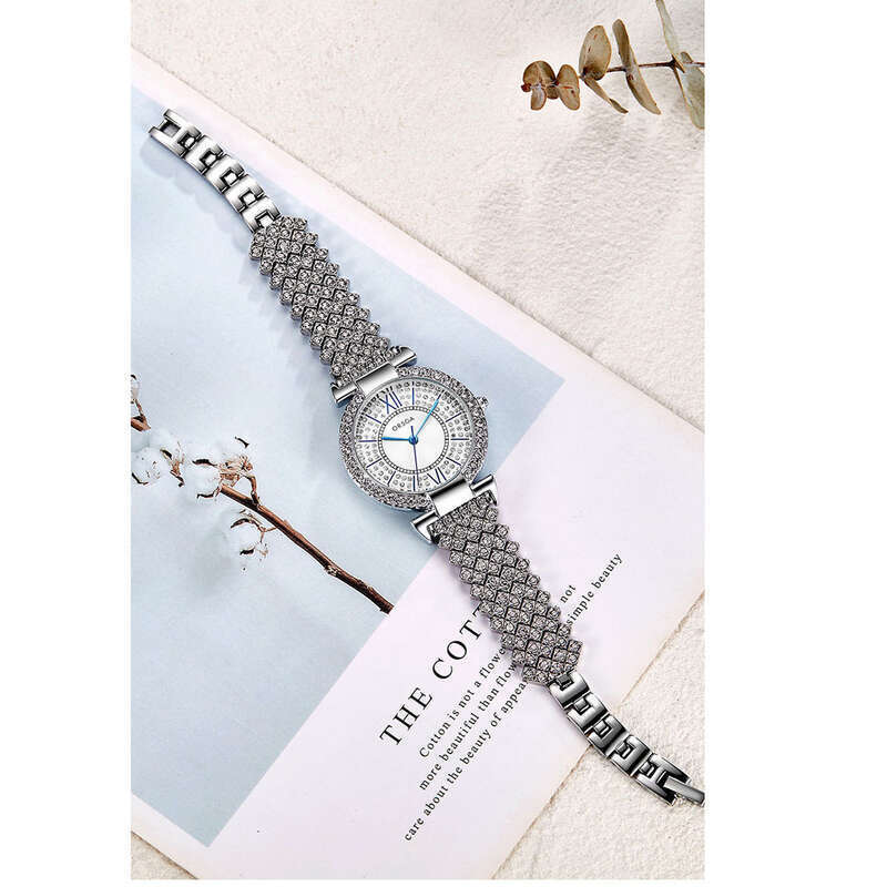 Luxury Women's Quartz Watch With Diamond Detail And Steel Strap_voghion.com