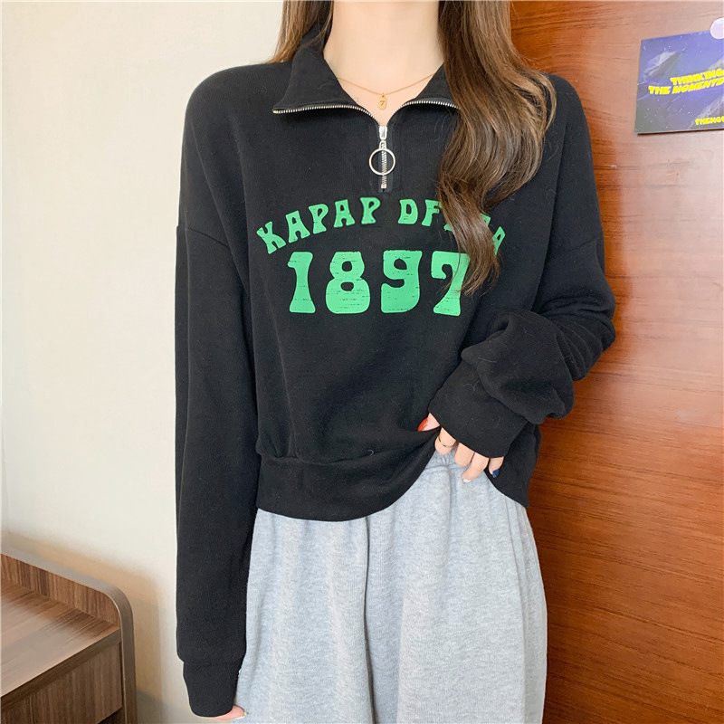 Damen Langarm Polo Sweatshirt Lockerer Schnitt Für Den Herbst_voghion.com