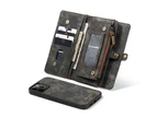 2 In 1 Detachable Leather Zipper Wallet Case For Iphone 12/iphone 12 Pro-Black_voghion.com