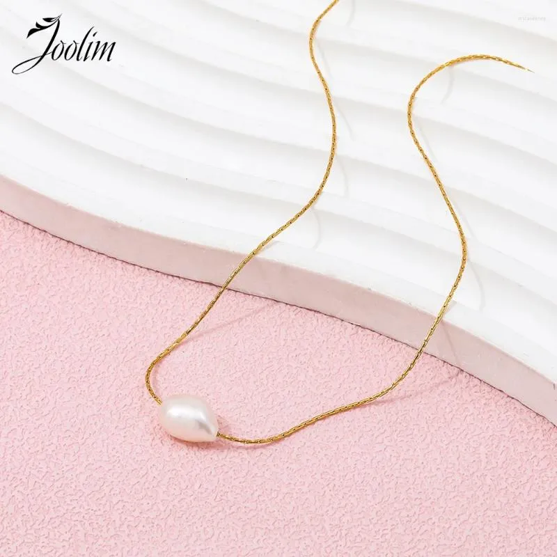 Chains Joolim Jewelry Wholesale No Fade Fashion Irregular Natural Freshwater Baroque Pearl Pendant Stainless Steel_voghion.com