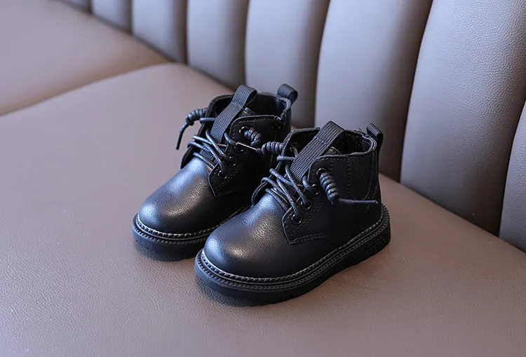 Kids Leather Waterproof Children Sneakers for Baby Girls Boots Toddler Boys Shoes Happysteps School Party Size_voghion.com