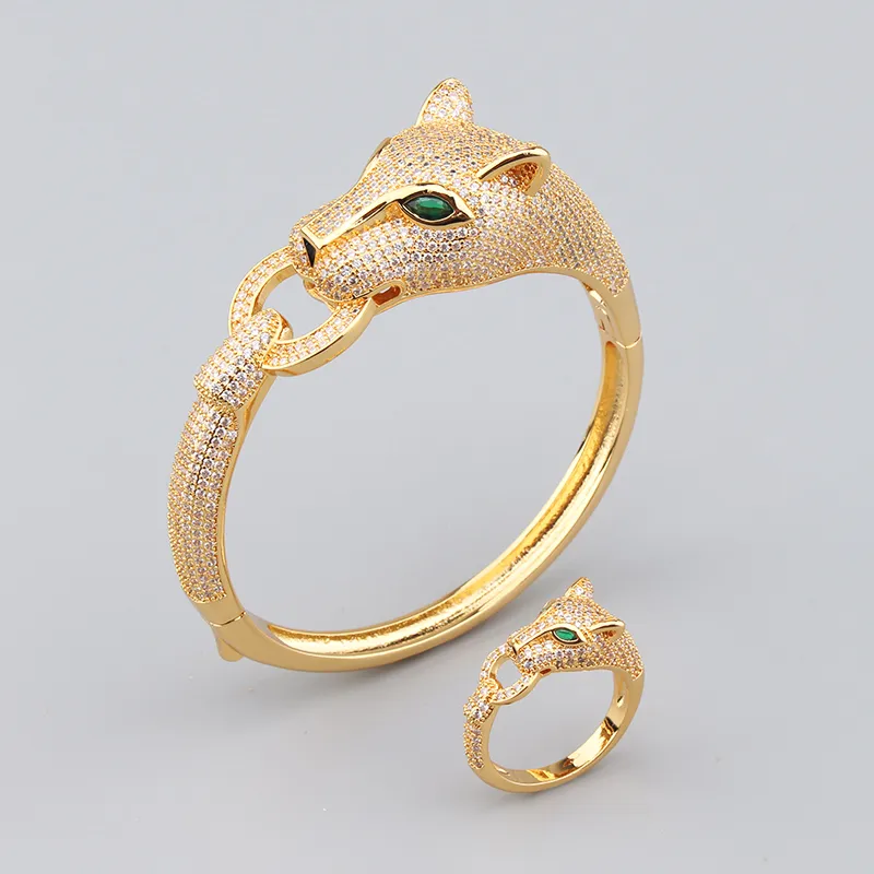 Gold Drehmoment Leopard Diamant Armreif Armbänder für Frauen Sier Designer Gear Schmuck Femme Set Liebe Frauen Männer Paar_voghion.com