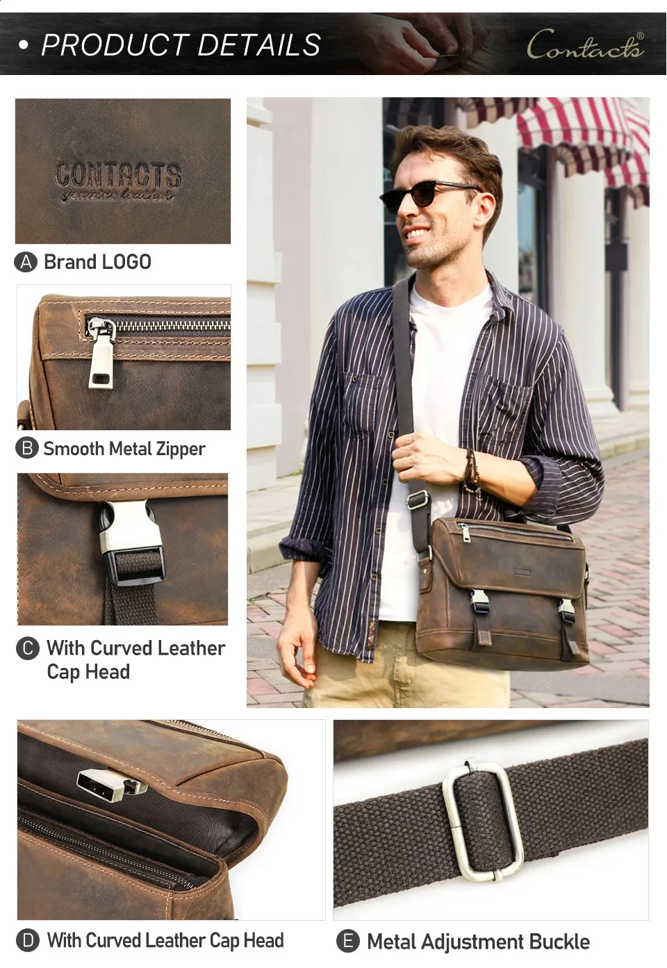 Echtes Leder Klappe Schulter Messenger Bag für Männer Cross Body kleine Aktentasche männliche Büro Dokument für iPad Pro 13 12,9_voghion.com