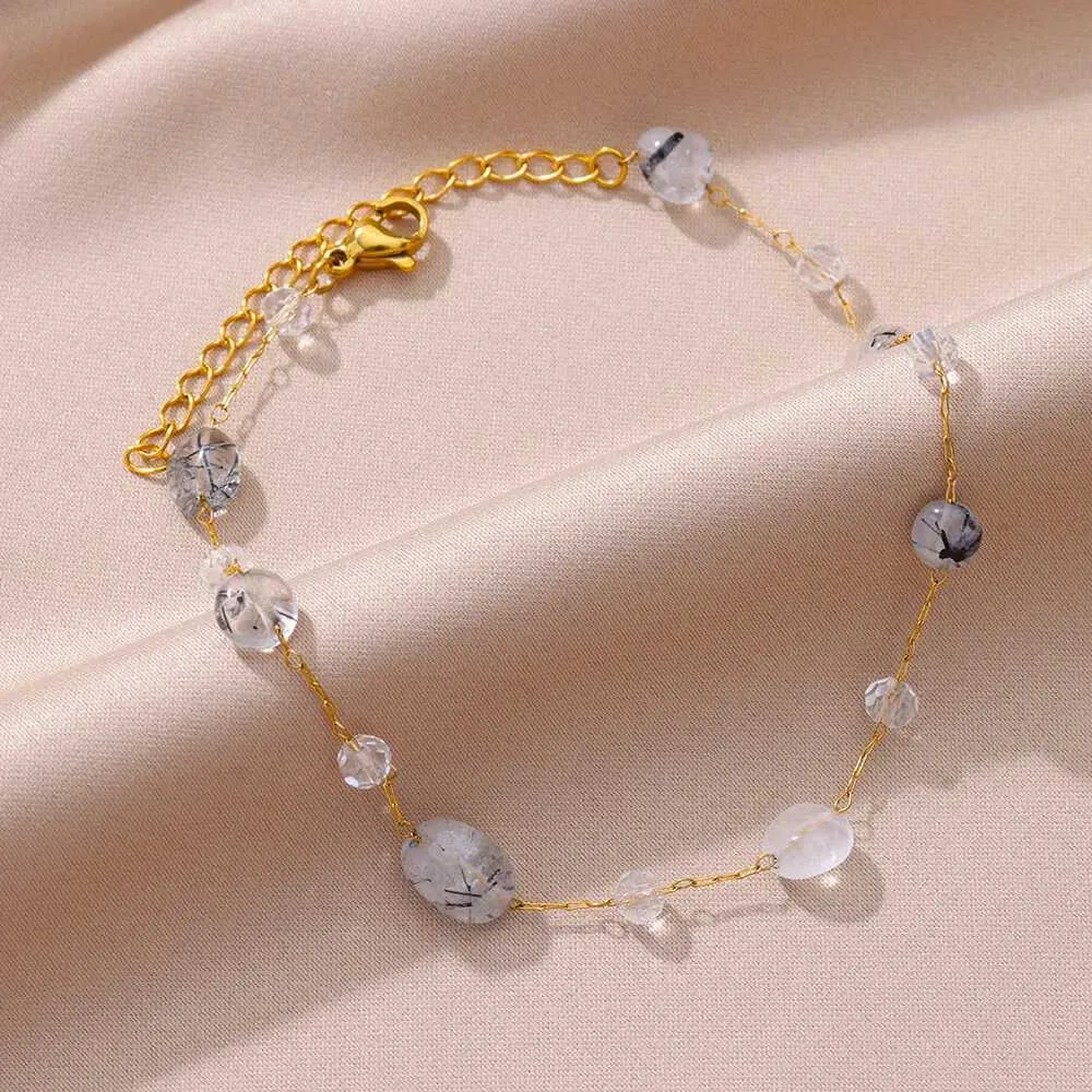 Charm Armbänder Weiß Opal Stein Fußkettchen Für Frauen Gold Farbe Edelstahl Fußkettchen Armband Neue Sommer Strand_voghion.com