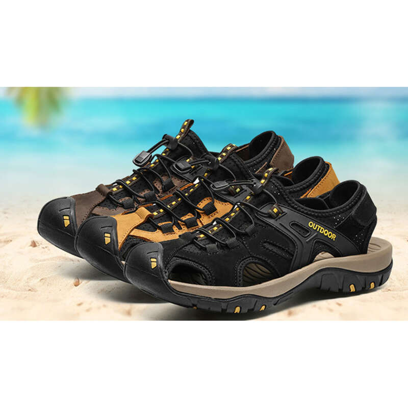 Große Sommer-Strandschuhe aus Rindsleder mit weicher Unterseite, Outdoor-Freizeitsandalen für Herren_voghion.com