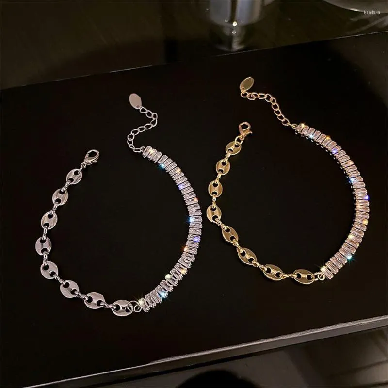 Link Bracelets Romantic Adjustable Tennis Bracelet For Women Crystal Cubic Zirconia Bead Chain Jewellery Couple_voghion.com