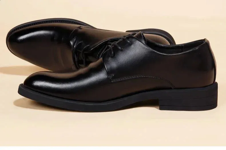 Chaussures habillées à bout pointu pour hommes, chaussures sociales noires pour hommes, chaussures de haute qualité, mode, style élégant et classique, costume tendance_voghion.com
