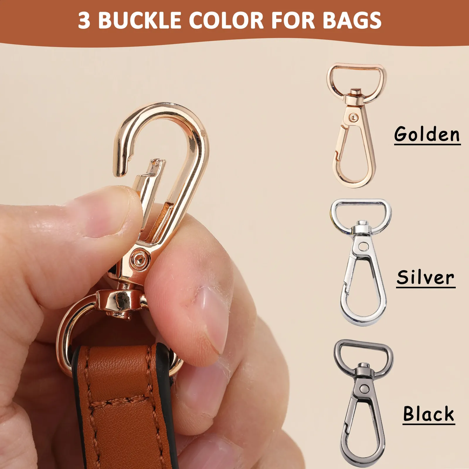 100% Genuine Leather Handbags Handles For Handbag Short Purse Strap Golden Buckle Replacement Bag Belt Band 240729_voghion.com