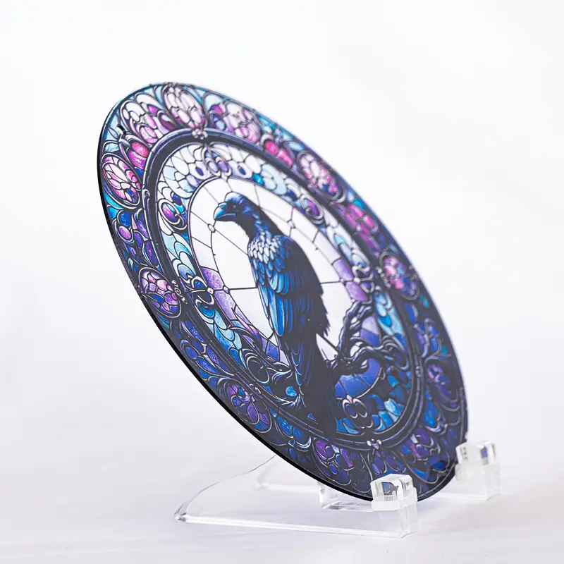Raven In Tophat Suncatcher - 8" Whimsical Acrylic Art. Gothic Farmhouse Decor For Porch Or As A Quirky Gift._voghion.com